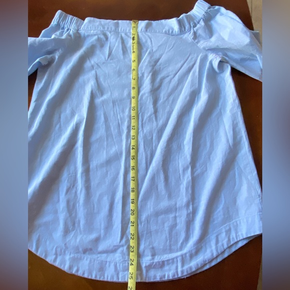 Free People “Show Me Some Shoulder” Light Blue Off-Shoulder Blouse Small - Picture 6 of 11